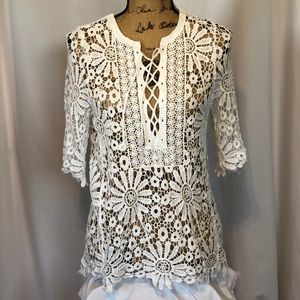 White crochet Top